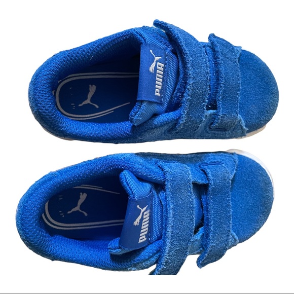 Puma Blue Suede Kids Shoes Size 8C - Picture 7 of 8